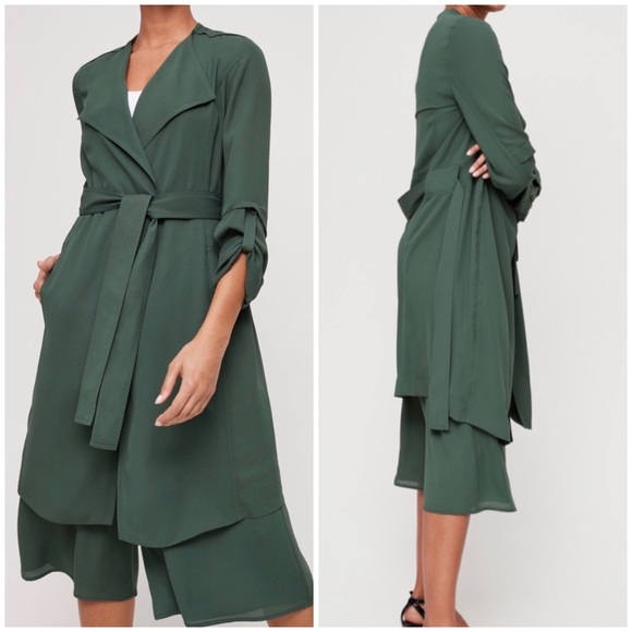 Aritzia Jackets & Blazers - COPY - ARITZIA Babaton Flowy Trench Coat in Green